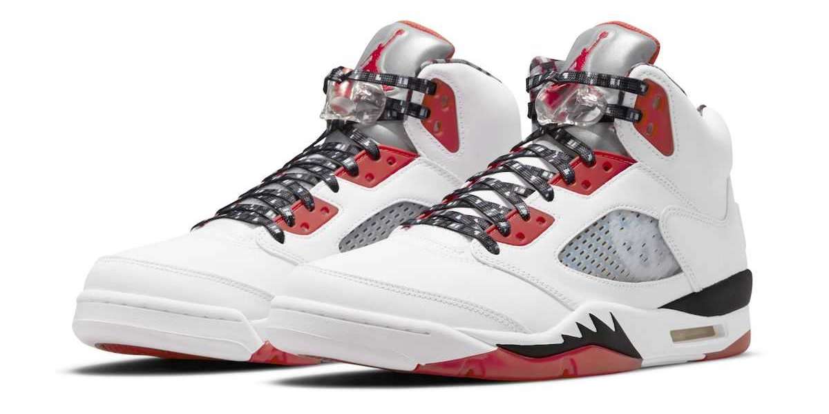This pair of Air Jordan 5 "Quai 54" DJ7903-106 shoes looks great!